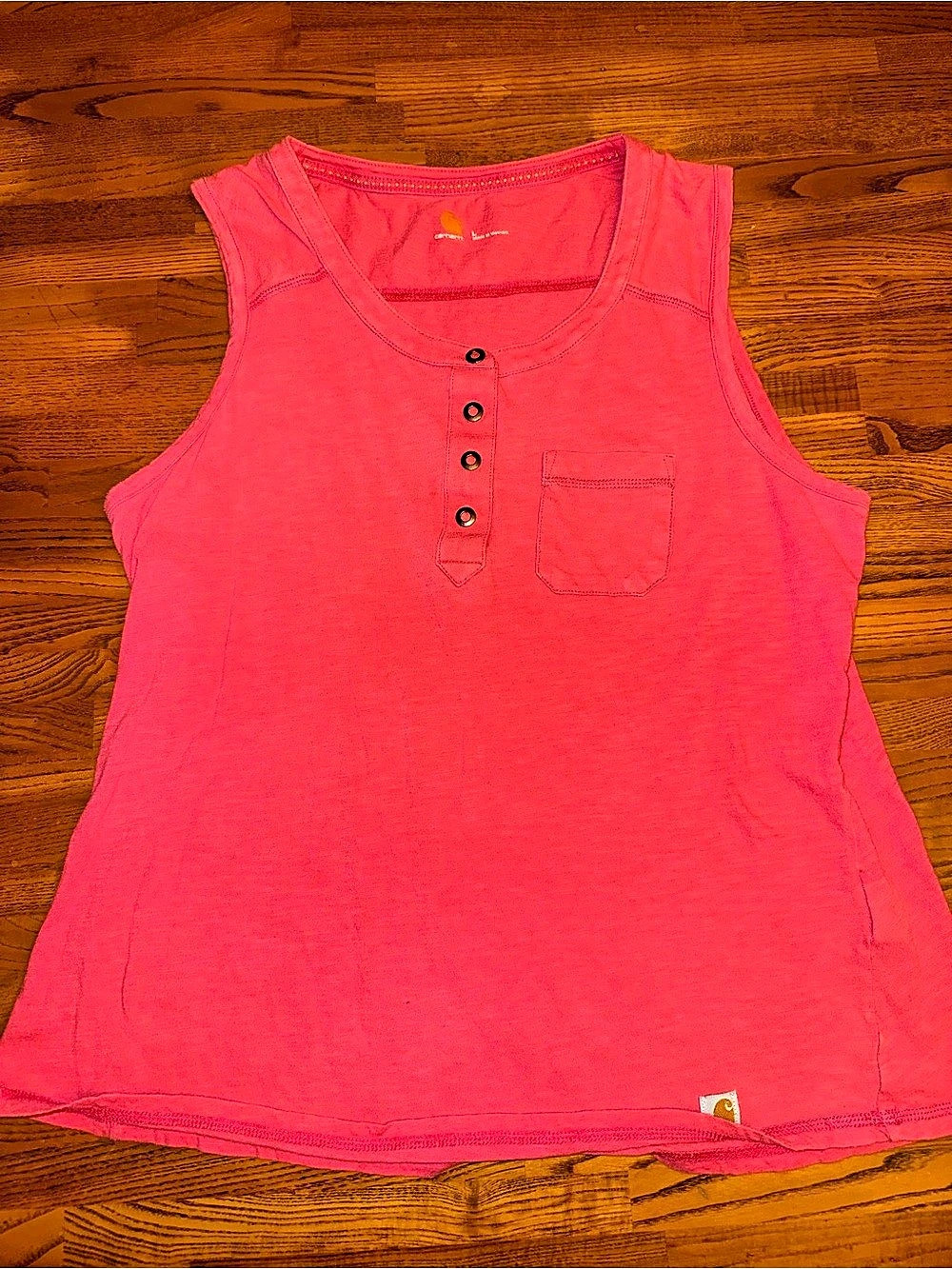 Carhartt Women's Pink Henley Tank Top New